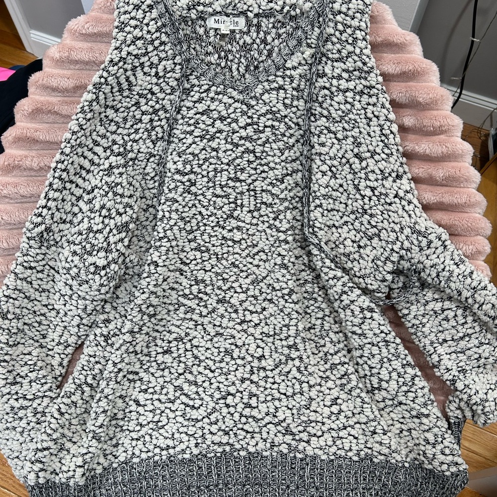 Miracle Black and White Crew Neck Sweater